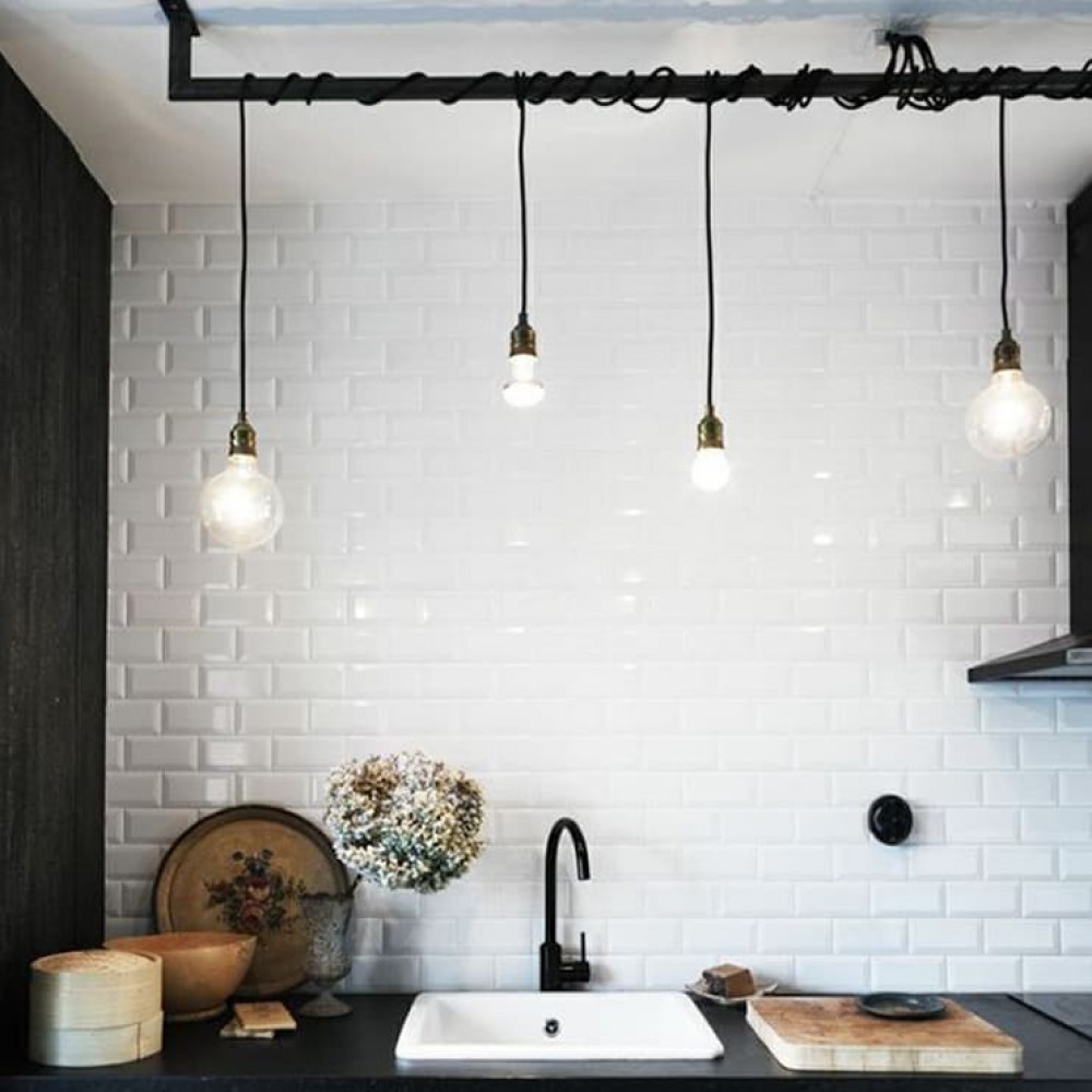 подвесные лампы для кухни в стиле лофт